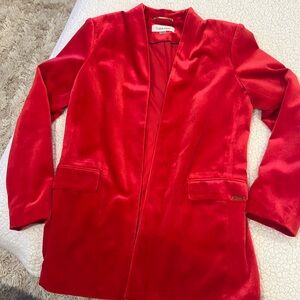 Calvin Klein Red Velvet Blazer